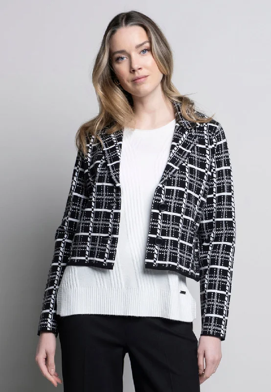 women's belted trench coats -Plaid Short Jacket