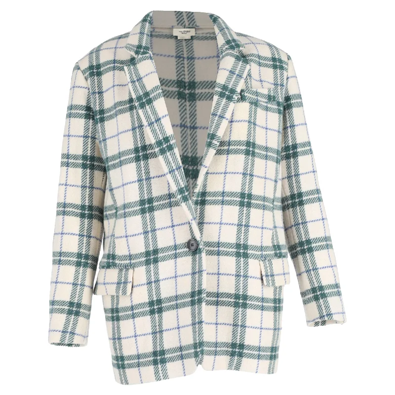 fashionable blazers for women -Isabel Marant Étoile Checked Blazer in Multicolor Wool