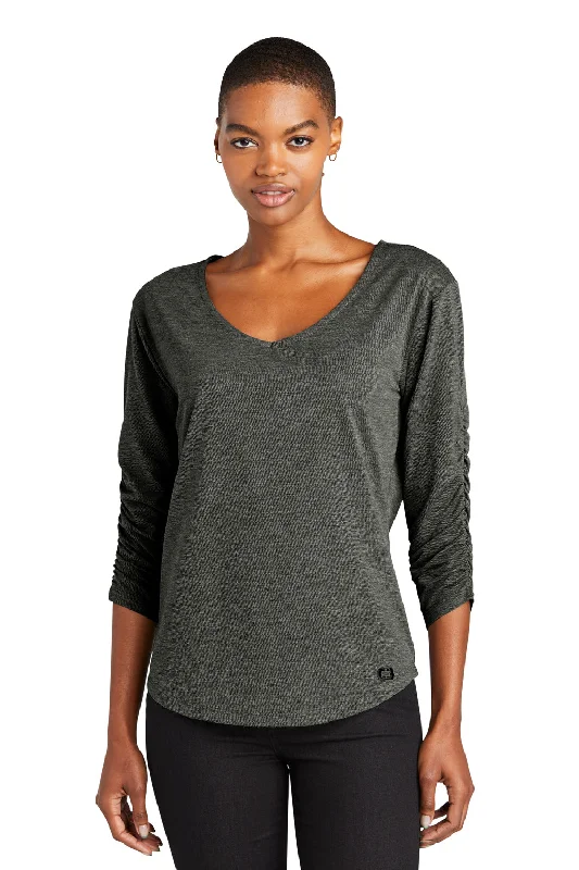 fashionable work tops for women -Ogio Womens Evolution Moisture Wicking 3/4 Sleeve V-Neck T-Shirt - Tarmac Grey