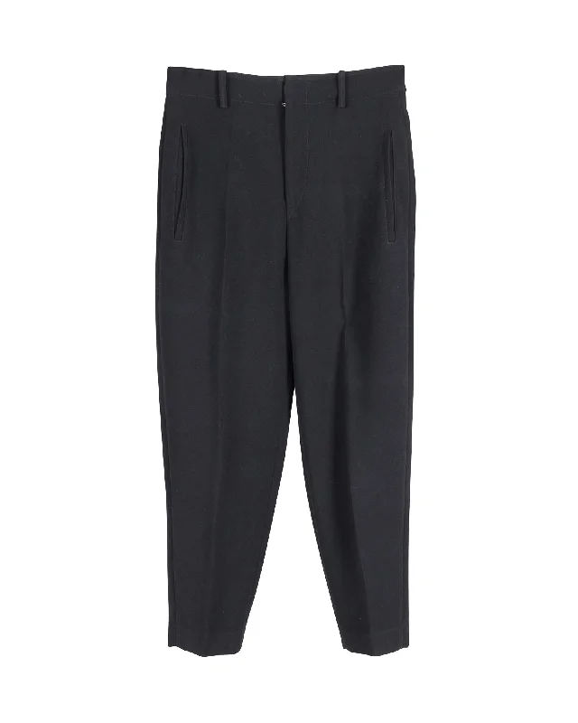 straight-leg jeans for women -Isabel Marant Straight Leg Trousers in Black Wool