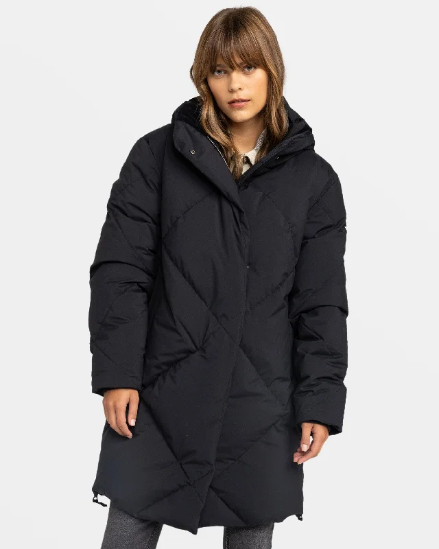 women's faux fur winter jackets -Abbie Insulated Snow Jacket - True Black