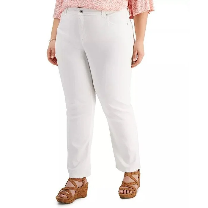 wide-leg pants for women -Style & Co Women's High Rise Tummy Control Jeans White Size Petite Small - Petite Small