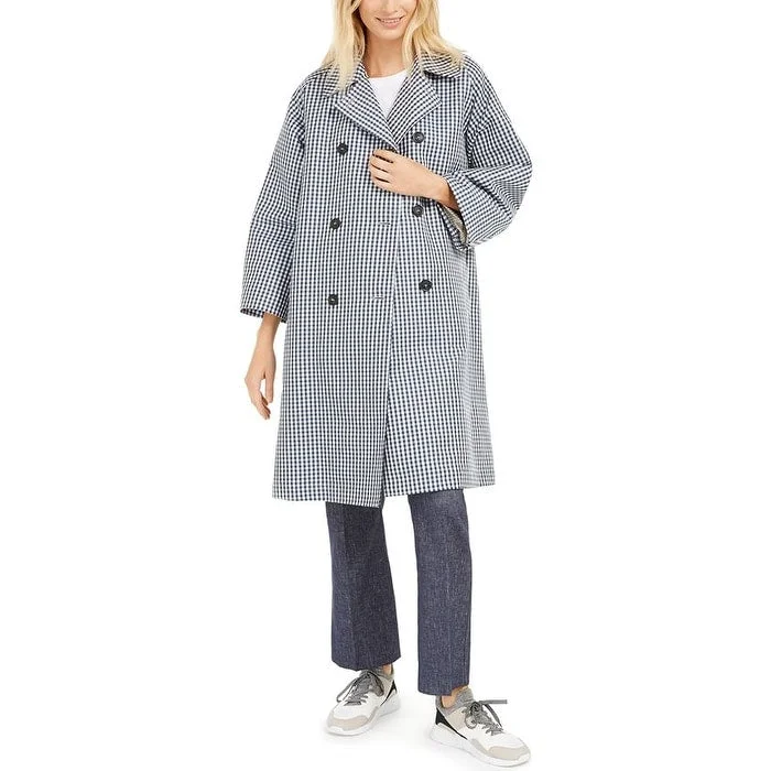 fashionable blazers for women -Weekend Max Mara Women's Checked Trench Coat Blue