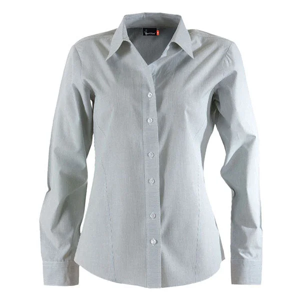 women's velvet tops -Identitee Women's GreenWhite Vancouver Shirt