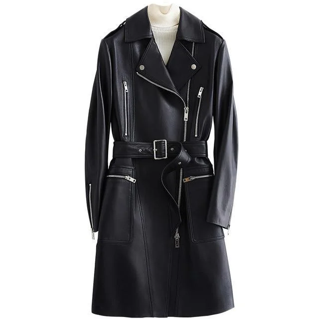 reversible jackets for women -NYC Leather Trench Coat For Women