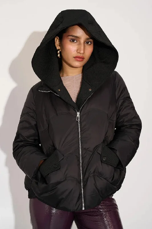 women's faux shearling jackets -Snuggle Up Women's Hooded Puffer Jacket