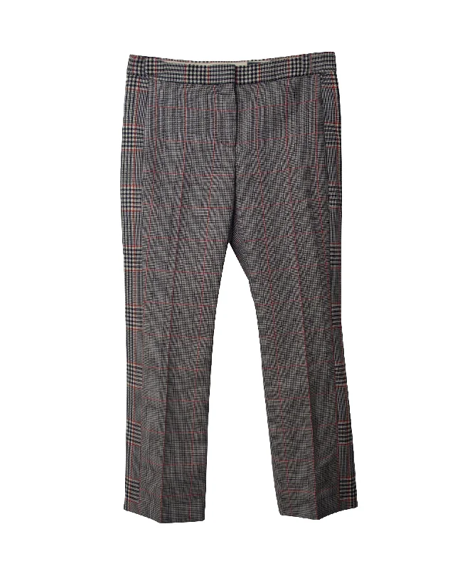 relaxed work pants for women -Alexander McQueen Checked Pants in Black and White Virgin Wool