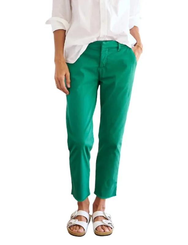 cropped leggings for women -Wicklow Italian Chino Pants In Kelly Grn