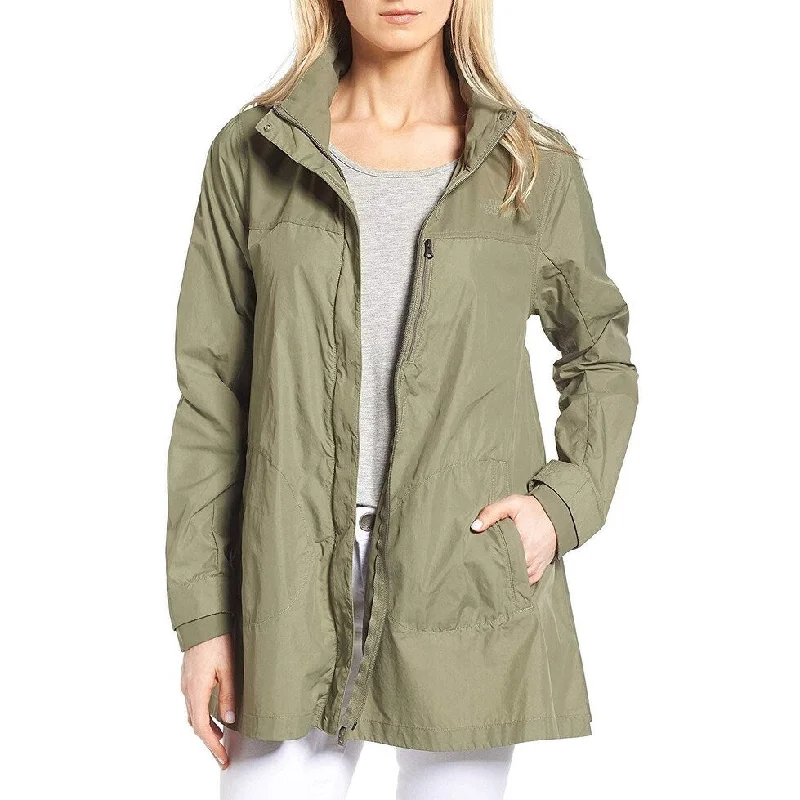 casual zip jackets for women -The North Face Women's Flychute A-Line Jacket Deep Liche Size Small - Green