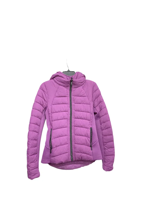 minimalist jackets for women -Coat Puffer & Quilted By Bernardo In Purple, Size: S