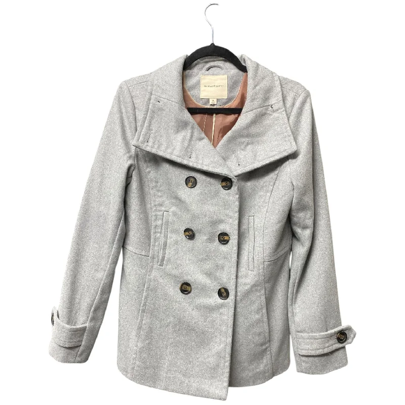 casual zip-up jackets for women -Coat Peacoat By Thread And Supply In Grey, Size: M