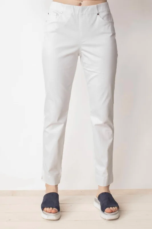 chic trousers for women -Slim Pant In White