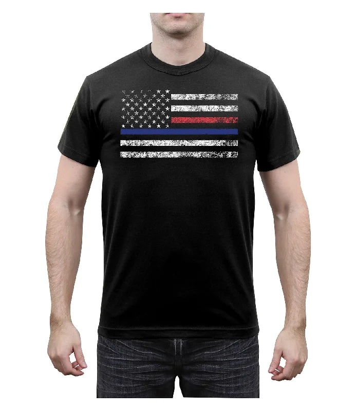 wool tops for women -Thin Blue Line & Thin Red Line T-shirt by Rotcho