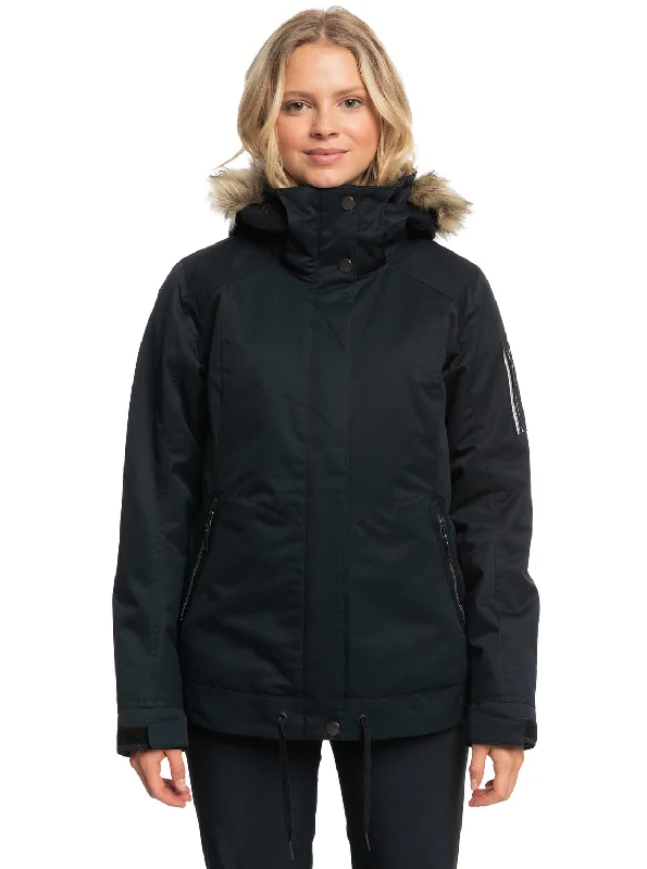 women's sleek bomber jackets -Meade Technical Snow Jacket - True Black