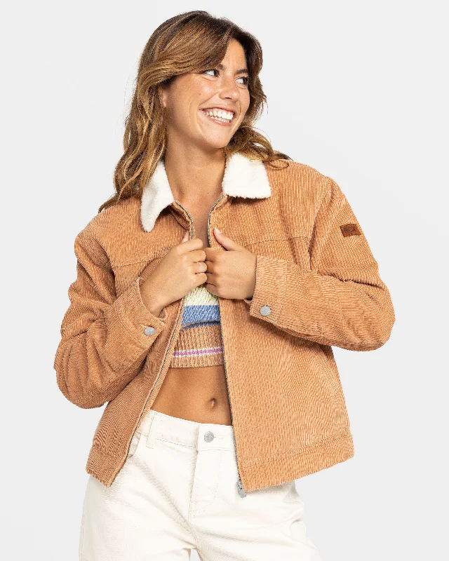 windproof jackets for women -Desert Spirit Corduroy Jacket - Camel