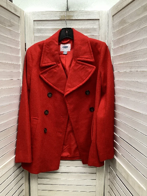 women's raincoats -Coat Peacoat By Old Navy In Red, Size: S