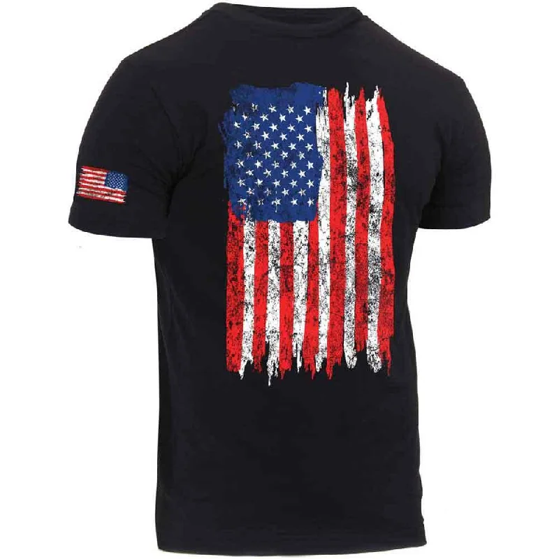 sheer tops for women -Rothco Mens Distressed US Flag Athletic Fit T-Shirt