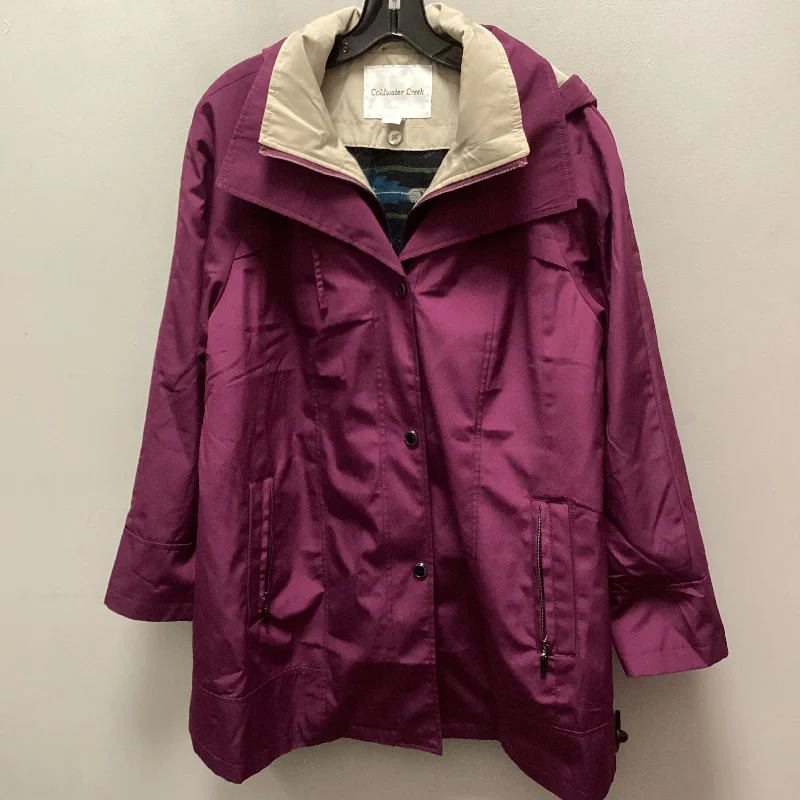 women's sleek winter jackets -Coat Raincoat By Coldwater Creek In Maroon, Size: L