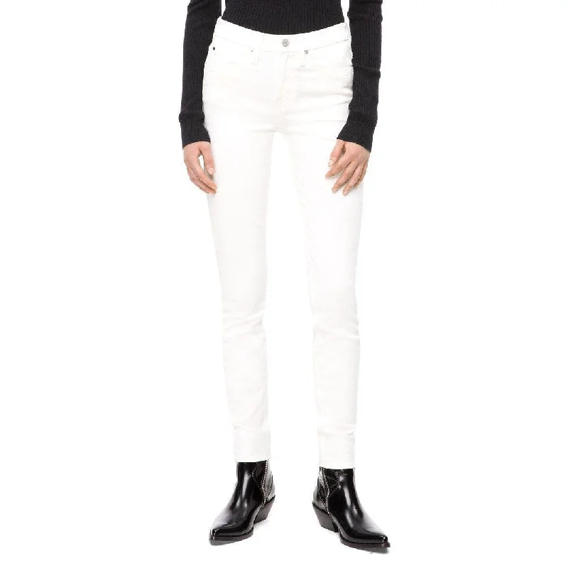 chic high-waist trousers for women -Calvin Klein Women's Mid Rise Skinny Jeans White Size 25" X 30" - 25" x 30"