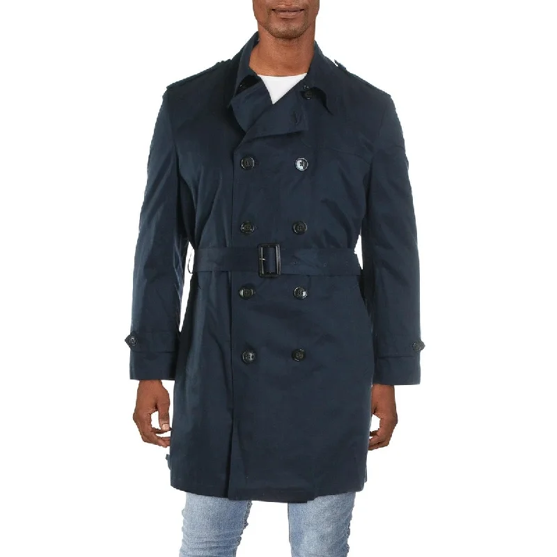 oversized coats for women -Ralph Lauren Men's Lowry Trench Water Repellent Raincoat Blue Size 4