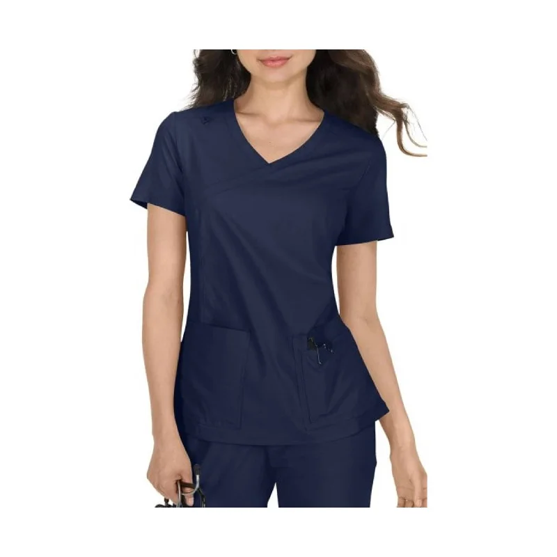 sheer tops for women -Koi Women's Scrubs Katie Top - Navy