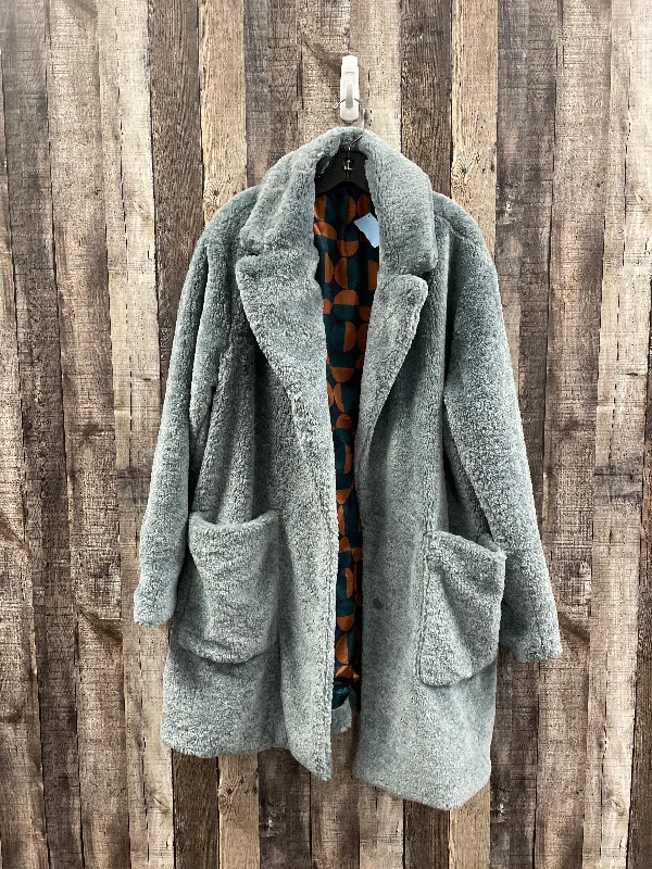 stylish jackets for women -Coat Faux Fur & Sherpa By Maeve In Green, Size: 1x