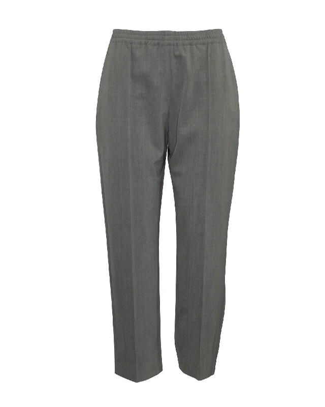 pleated denim pants for women -Joseph Dalton Comfort Trousers in Grey Wool