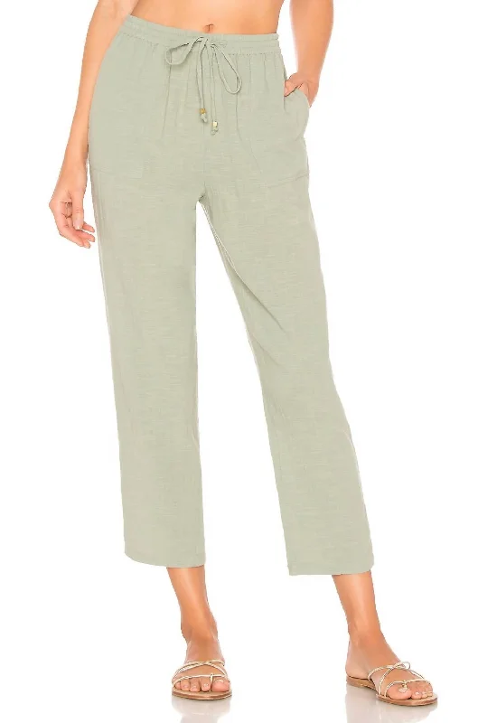 high-rise leggings for women -Andres Crop Pant In Reef Green