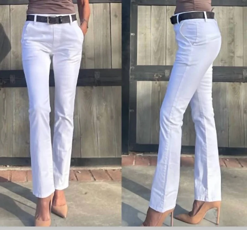 women’s yoga pants -Nansi Denim In White