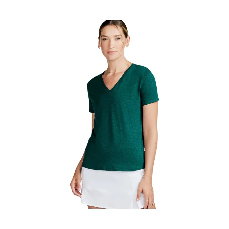 cozy women's tops -Tasc Women's All Day V-Neck Top - Jade - ONLINE STORE CREDIT/EXCHANGE ONLY