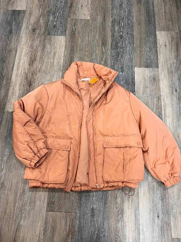 women's windbreaker jackets -Coat Puffer & Quilted By Listicle In Orange, Size: S