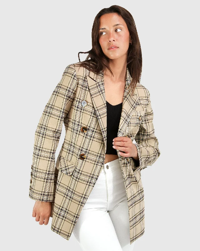 lightweight jackets for women -Too Cool For Work Plaid Blazer