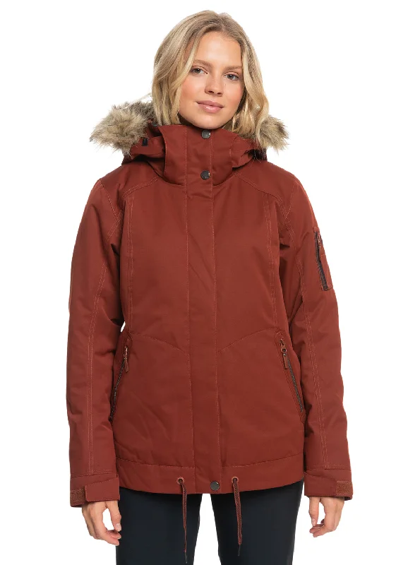 women's quilted bomber jackets -Meade Technical Snow Jacket - Smoked Paprika