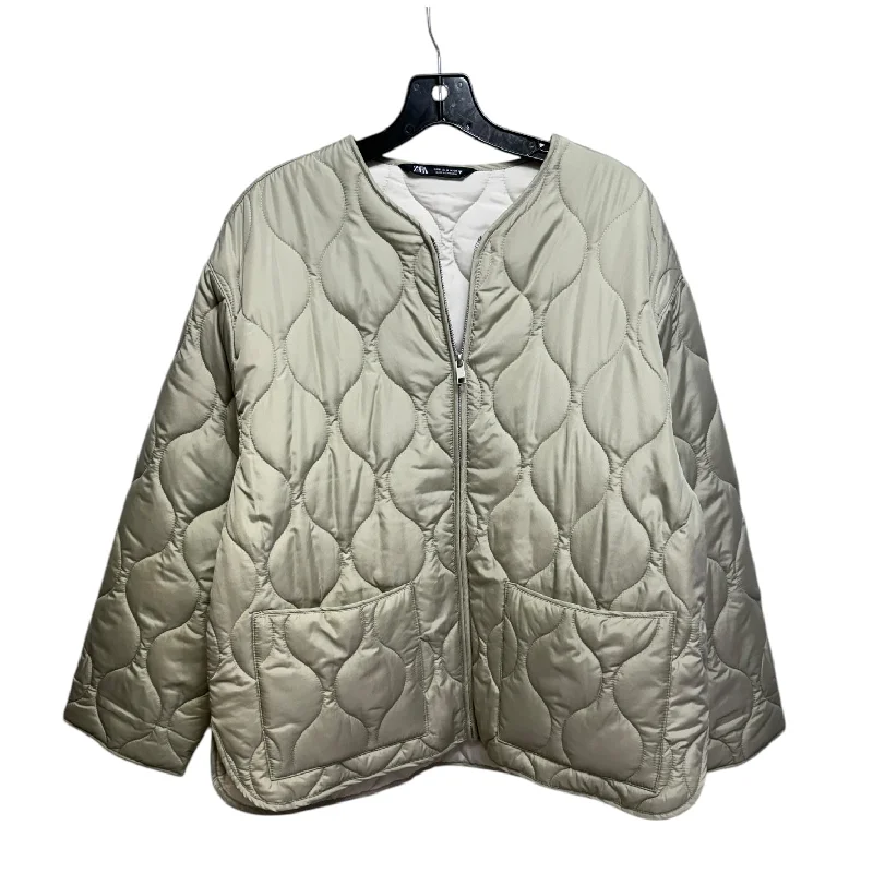 cozy cardigans for women -Coat Puffer & Quilted By Zara In Beige, Size: M