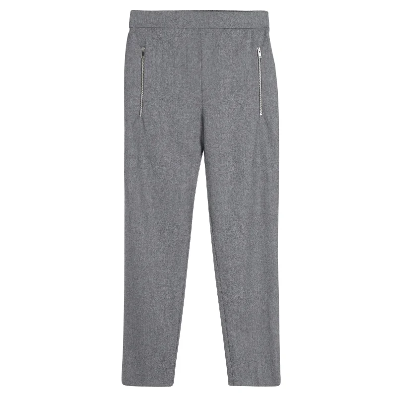 comfortable joggers for women -Stella McCartney Straight-Leg Trousers in Grey Wool