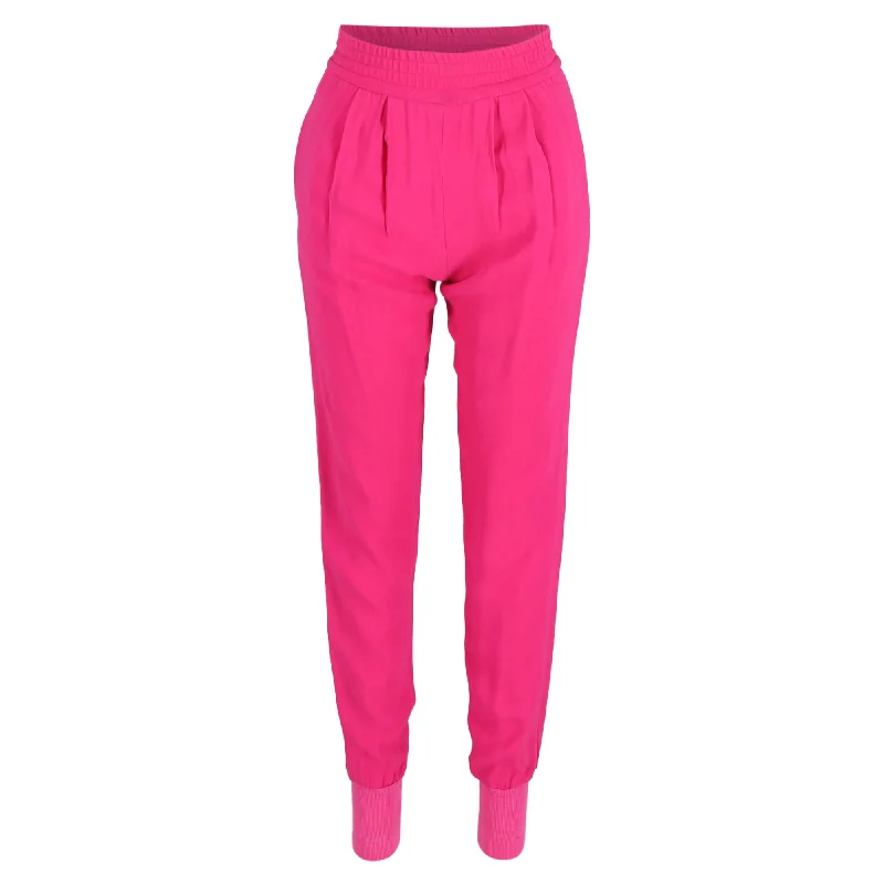 women's bootcut jeans -Stella McCartney Relaxed Fit Joggers Pants in Hot Pink Polyester