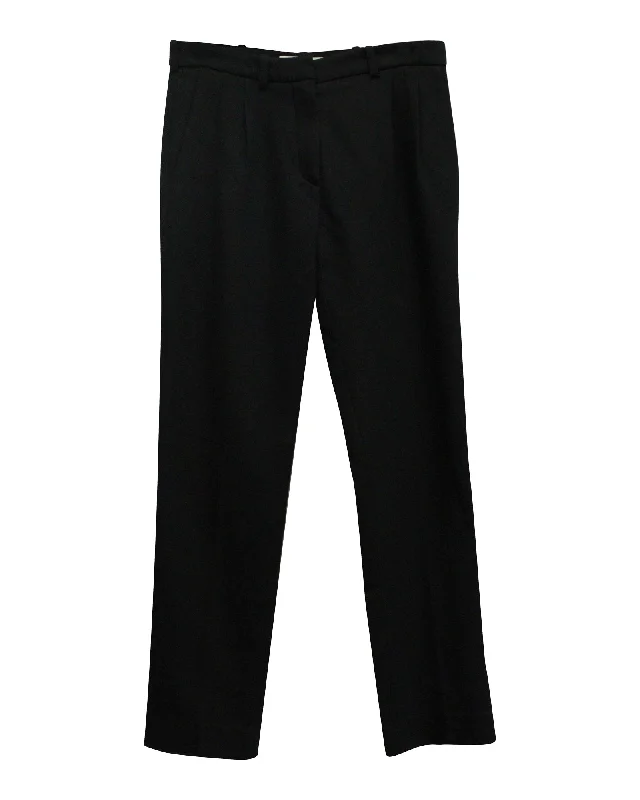 leggings with pockets for women -Altuzarra Straight Leg Trousers in Black Cotton