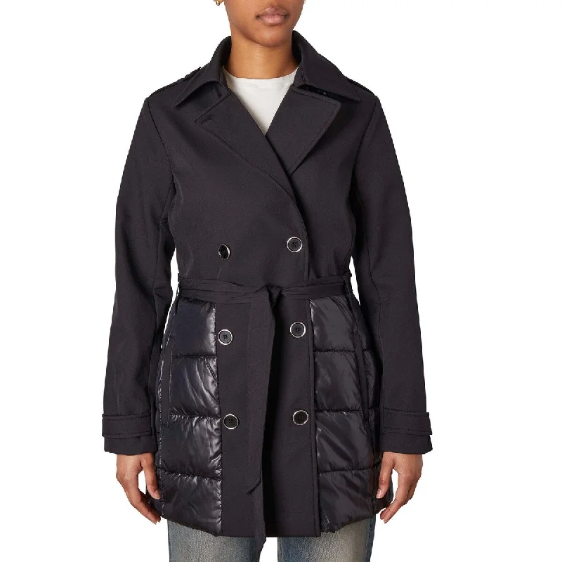 women's parka jackets -Nicole Miller Softshell Trench W/Cire Puffer Lower Body