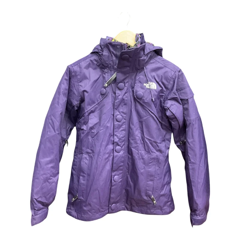 women's zip-up parkas -Coat Puffer & Quilted By The North Face In Purple, Size: S