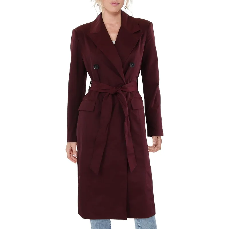 elegant coats for women -Avec Les Filles Womens Cotton Blend Shoulder Pads Trench Coat