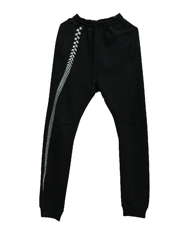 women's wide-leg yoga pants -Haider Ackermann Embroidered Lounge Pants in Black Cotton