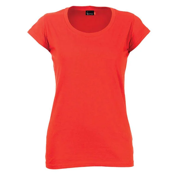 casual blouses with sleeves -Identitee Women's Red Cooper T-Shirt