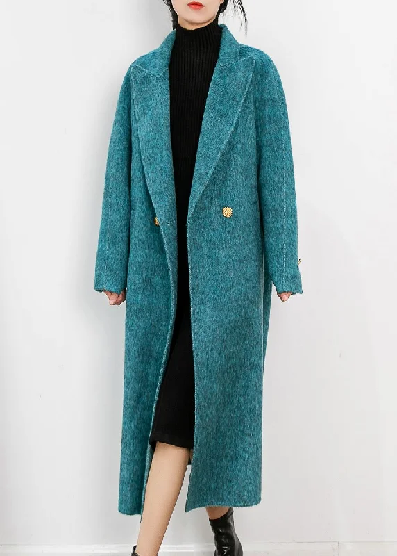 elegant wool jackets for women -Aqua Two Button Double Face Wool Blend Fleece Long Coat