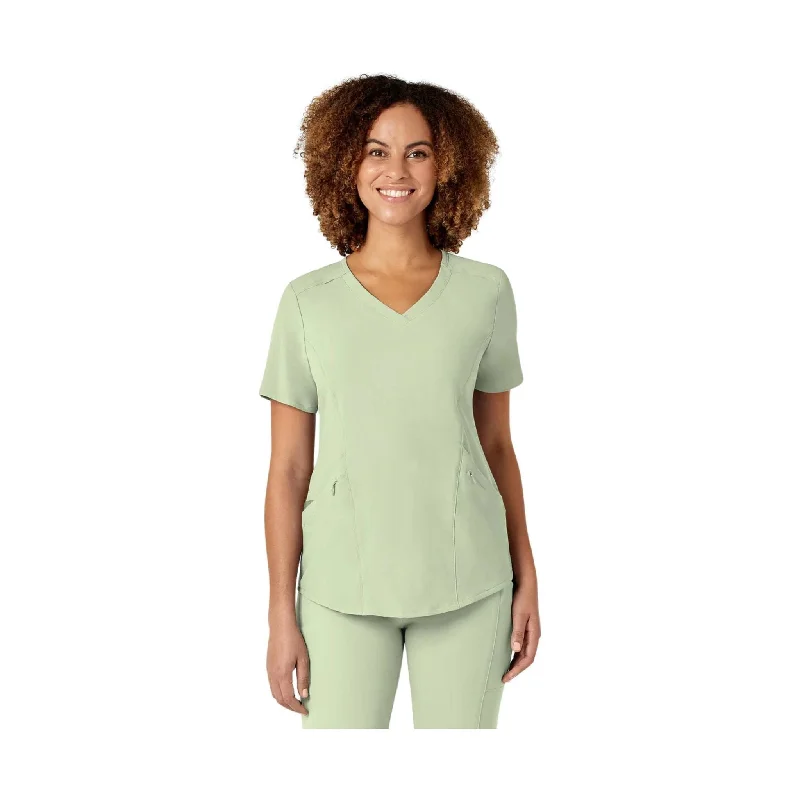 women's cotton t-shirts -WonderWink Women's Renew V Neck Scrub Top - Fresh Mint