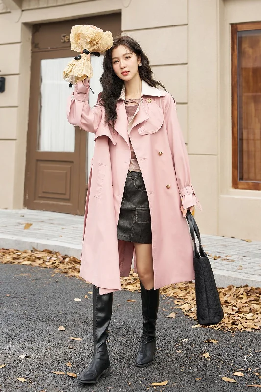 casual zip-up jackets for women -Trench Coat for Women