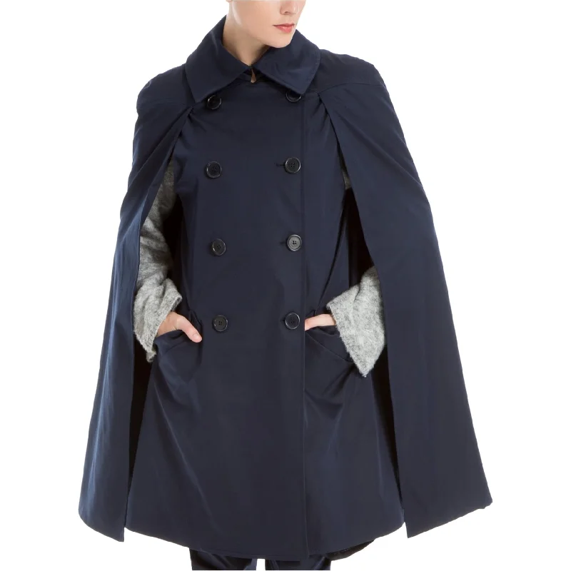 longline coats for women -Max Studio London Womens Trench Cape Jacket, Blue, X-Small