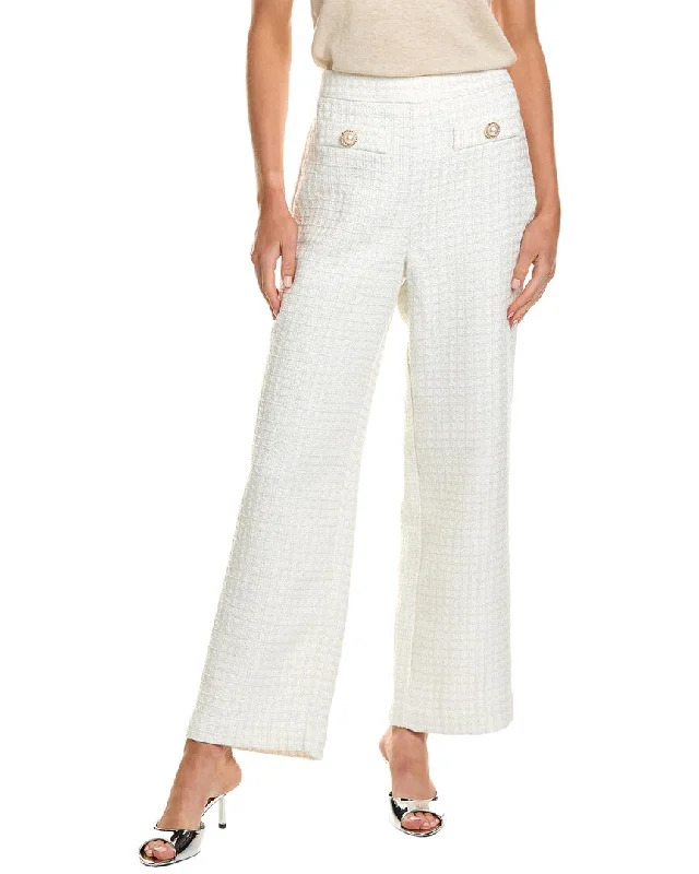 chic high-waist trousers for women -Alexia Admor Jayden Contrast Wide Leg Tweed Pant