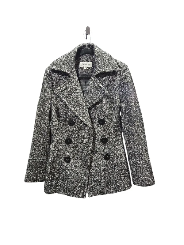 retro-style jackets for women -Coat Wool By Calvin Klein In Black & Grey, Size: 6