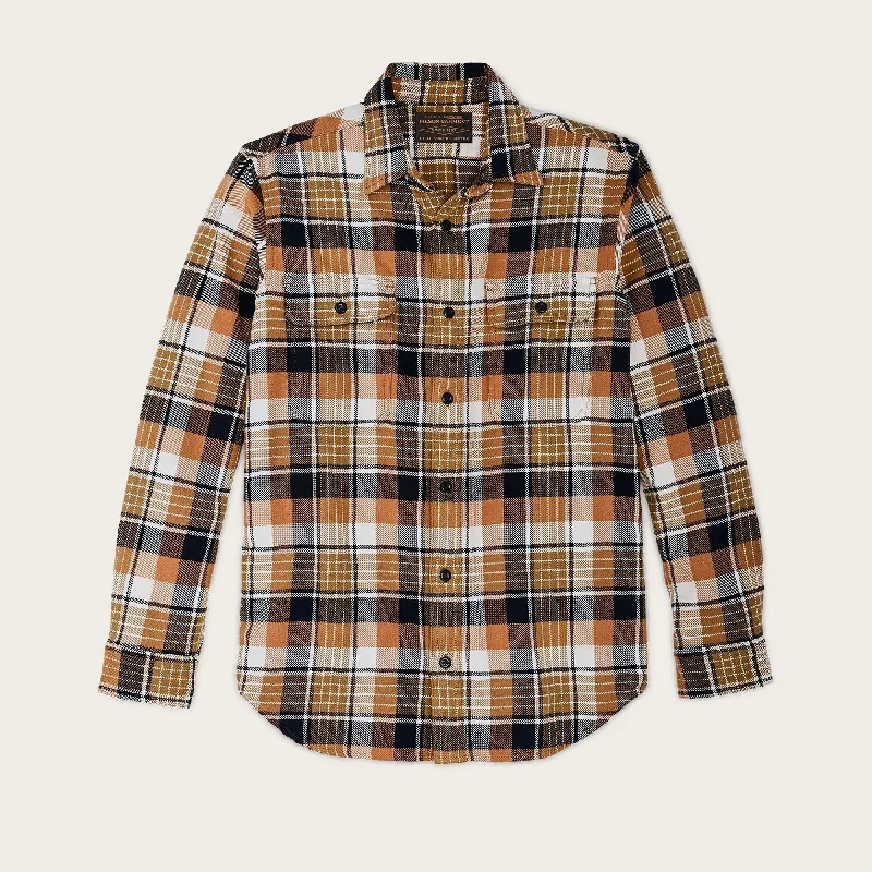 casual women's tops -VINTAGE FLANNEL WORK SHIRT