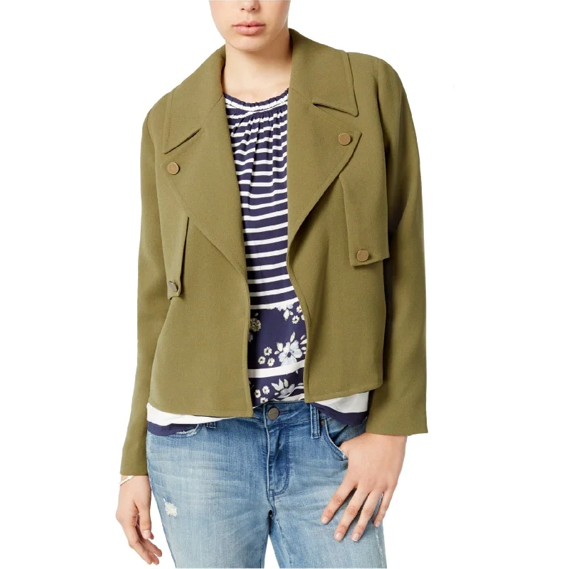 women's quilted bomber jackets -maison Jules Womens Trench Jacket, Green, Medium